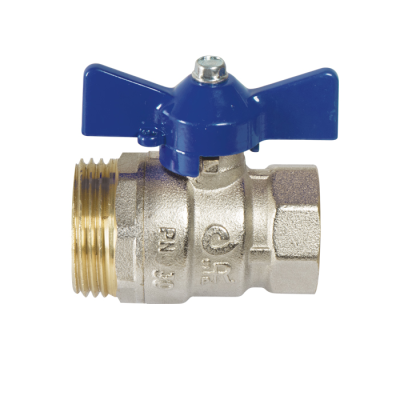 Сферичен кран 1''x1"1/4" за колектор т-дръжка син – PN35