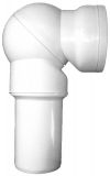 HL210P Свързващо коляно за керамично клозетно седало,d110мм,от PVC,шарнирна връзка 0