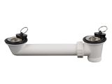 HL24-6/4 Отточна тръба за двoйна мивка DN40x6/4" с 2 изпускателя 0
