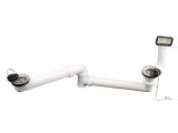 HL25U-6/4 Отточна тръба за реверсна двoйна мивка DN40, 2 изпускателя на 6/4", преливник 0