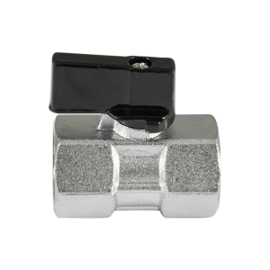 Мини сферичен кран Ж/Ж 1/2", черна ръкохватка, никелиран 0