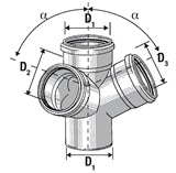 PP Двоен разклонител, ъглов  ф110/110/110-67°30 0