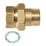 Прав фитинг М/Ж с плоско уплътнение 1" месинг 0