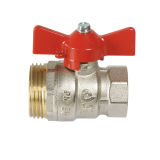 Сферичен кран 1''x 1 1/4" за колектор Т-дръжка червена – PN35 0