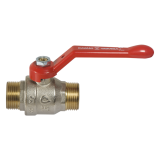 Кликни за увеличение Сферичен кран , черв. алуминиева дръжка, M/M 3/4" 0