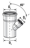 TRIPLUS Разклонител ф110/75-45° 0