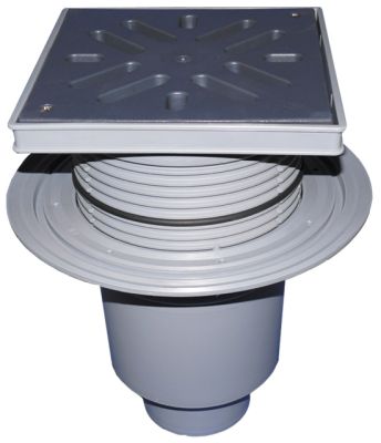 HL616LW/5 PERFEKT сифон DN160,долно оттичане,фланец,наставка,рамка пластмаса,решетка пластмаса,пясък